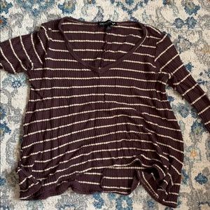 Living Doll Pullover Plum Striped Top